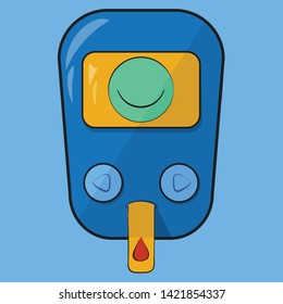 glucometer with good resaut of blood-glucose test. Vector graphics