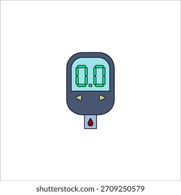 trabalho artístico de ilustração desenhado à mão com glicosímetro
