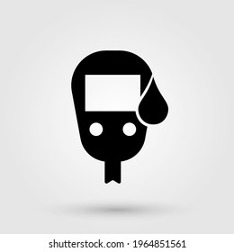 Glucometer icon. Blood sugar tester icon. Digital glucose checker for diabetes patients.