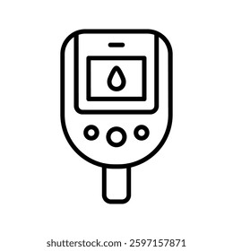 Glucometer icon color editable on white background