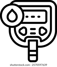 Glucometer Icon. Diabetic Meter Icon