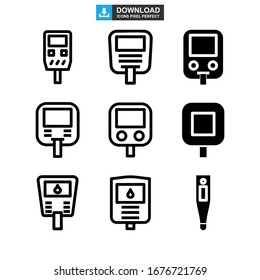 glucometer icon or logo isolated sign symbol vector illustration - Collection of high quality black style vector icons
