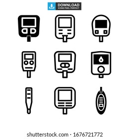 glucometer icon or logo isolated sign symbol vector illustration - Collection of high quality black style vector icons
