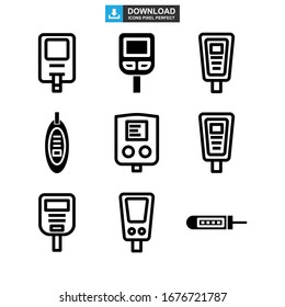 Glucometer Symbol oder Logo einzeln auf Zeichen Vektorillustration Illustration - Kollektion hochwertiger, schwarzer Vektorsymbole
