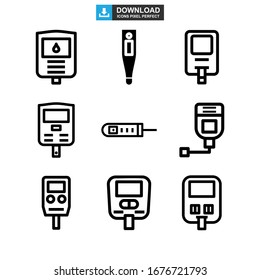 Glucometer Symbol oder Logo einzeln auf Zeichen Vektorillustration Illustration - Kollektion hochwertiger, schwarzer Vektorsymbole
