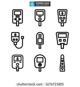 glucometer icon or logo isolated sign symbol vector illustration - Collection of high quality black style vector icons
