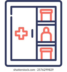 Glucometer Icon outline color Vector Illustration