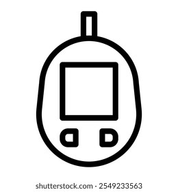 Glucometersymbol im Umrissformat. Linienart