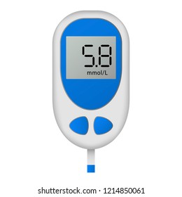 Glucometer icon. Realistic illustration of glucometer vector icon for web design isolated on white background