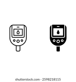 Glucometer icon set color editable on white background