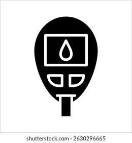 Símbolo de icono de glucómetro aislado con fondo. Ilustración vectorial. color editable. 