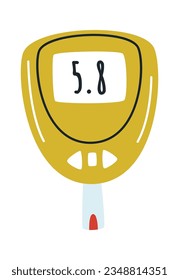 Ilustración del vector de dispositivo médico Glucómetro