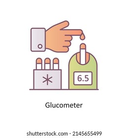 Glucometer vector Filled Outline Icon Design illustration. Medical And Lab Equipment Symbol on White background EPS 10 File