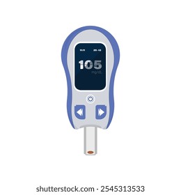 Glucose Blood Sugar Testing Machine vector, illustration. Digital sugar level checking machine.
