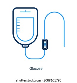 Concepto De Icono En Frasco De Glucosa O Glucosa