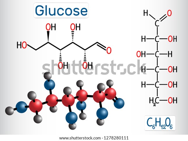 Vector De Stock Libre De Regalias Sobre Molecula De Glucosa