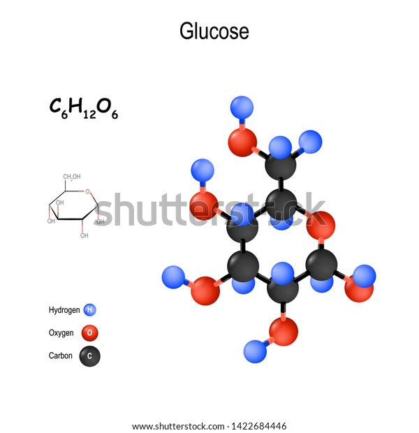 ブドウ糖 デキストロースは単糖である 化学構造式と分子モデル C6h12o6 教育 医療 生物 科学的使用のベクター画像図 のベクター画像素材 ロイヤリティフリー