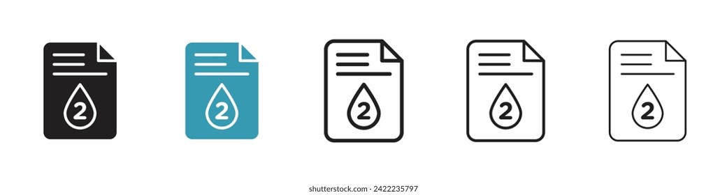 Juego de iconos de vectores de desorden de glucosa. Símbolo vector tipo II de diabetes para el diseño de la interfaz de usuario.