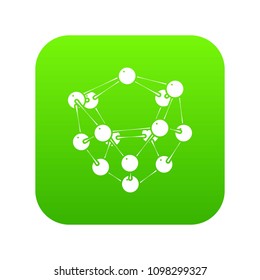 Glucose icon green vector isolated on white background