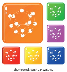 Glucose icons set collection vector 6 color isolated on white background