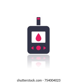 Glucose Meter, Glucometer Icon On White