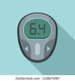 Glucose meter icon. Flat illustration of glucose meter vector icon for web design