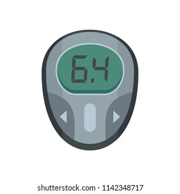 Glucose meter icon. Flat illustration of glucose meter vector icon for web isolated on white