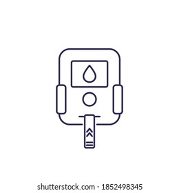 Icono del medidor de glucosa, diseño de línea