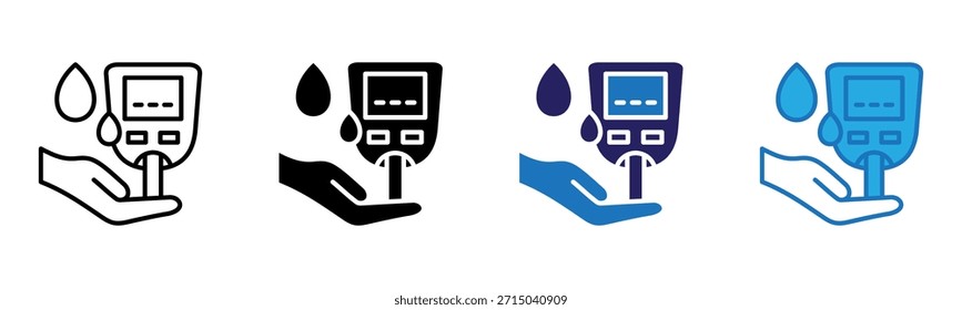 Glucose Meter Icon Multi Style Vector Illustration