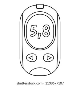 Glucose meter icon. Outline glucose meter vector icon for web design isolated on white background