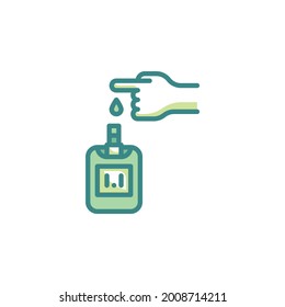 Glucose Meter icon. Simple, flat, outline, two tones, color.