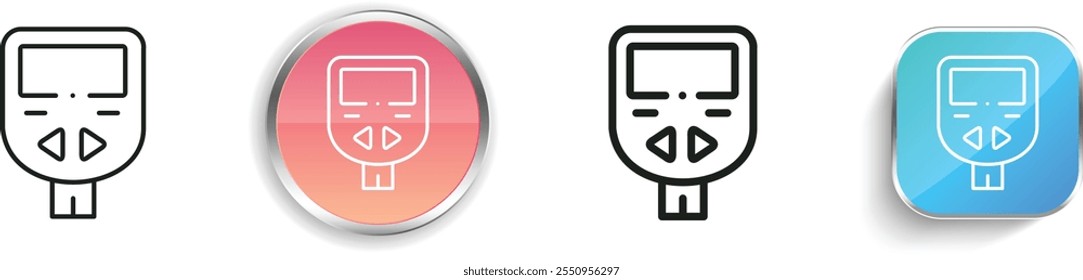 glucose meter icon. Thin Linear, Regular and Button Style Design Isolated On White Background
