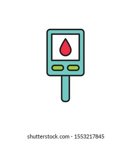 Glucose meter icon. Vector illustration can be used for topics diabetes, test, patient, medical, hospital, blood