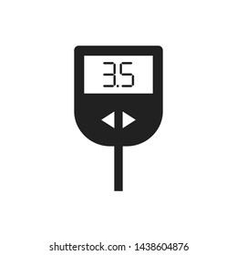 Glucose meter isolated flat icon. Level of sugar in blood. EPS 10