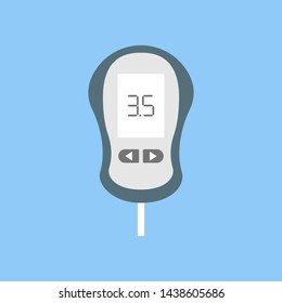 Glucose meter isolated illustration in flat design. Sugar level in blood. EPS 10