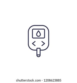 Glucose Monitor, Glucometer Line Vector Icon