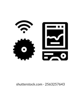 glucose monitor wearable glyph icon vector. glucose monitor wearable sign. isolated symbol illustration