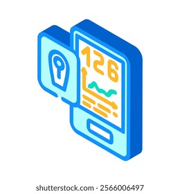 glucose monitor wearable isometric icon vector. glucose monitor wearable sign. isolated symbol illustration