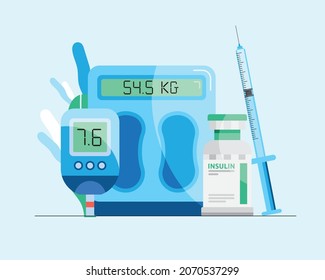 monitores de glucosa e icono de insulina