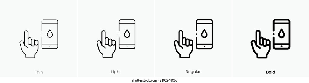 glucosemeter icon. Thin, Light Regular And Bold style design isolated on white background