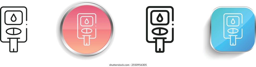 glucosemeter icon. Thin Linear, Regular and Button Style Design Isolated On White Background