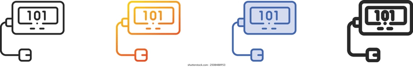 glucosemeter icon.Thin Linear, Gradient, Blue Stroke and bold Style Design Isolated On White Background