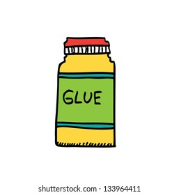 glue bottle cartoon doodle