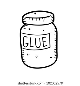 glue bottle in doodle style