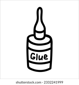 Glue bottle doodle vector illustration isolated on white background