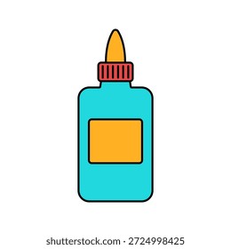 Glue Bottle Flat design style adhesive container symbolizing bonding ideal for paper crafts school projects and handmade designs.