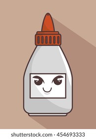glue bottle funny character isolated icon design, vector illustration  graphic 
