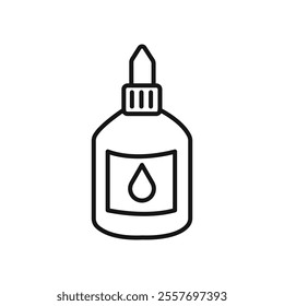 Glue bottle icon Isolated flat vector in outline