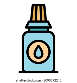 Glue Bottle Icon. Outline Glue Bottle Vector Icon Color Flat Isolated