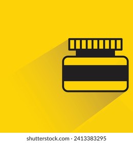 glue bottle icon with shadow on yellow background